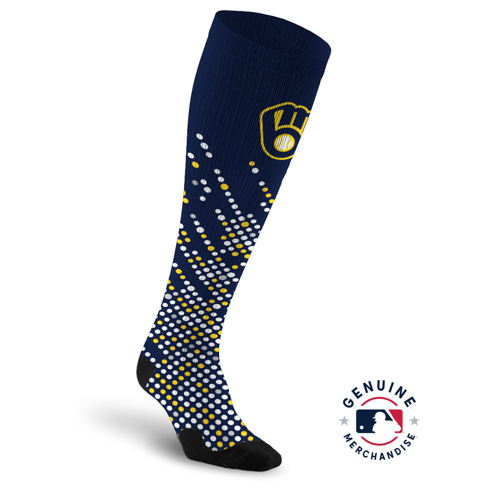 PRO Compression Major League Baseball Knee High Compression Sock Genuine MLB Merchandise Sock Milwaukee Brewers